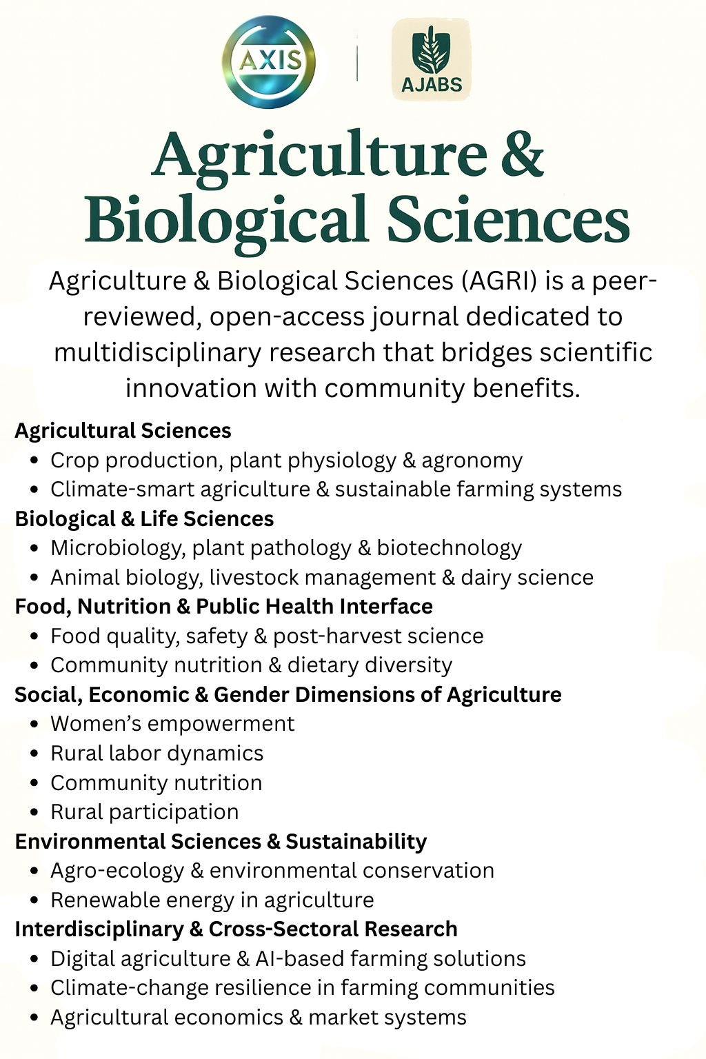 Axis Journal of Agriculture & Biological Sciences